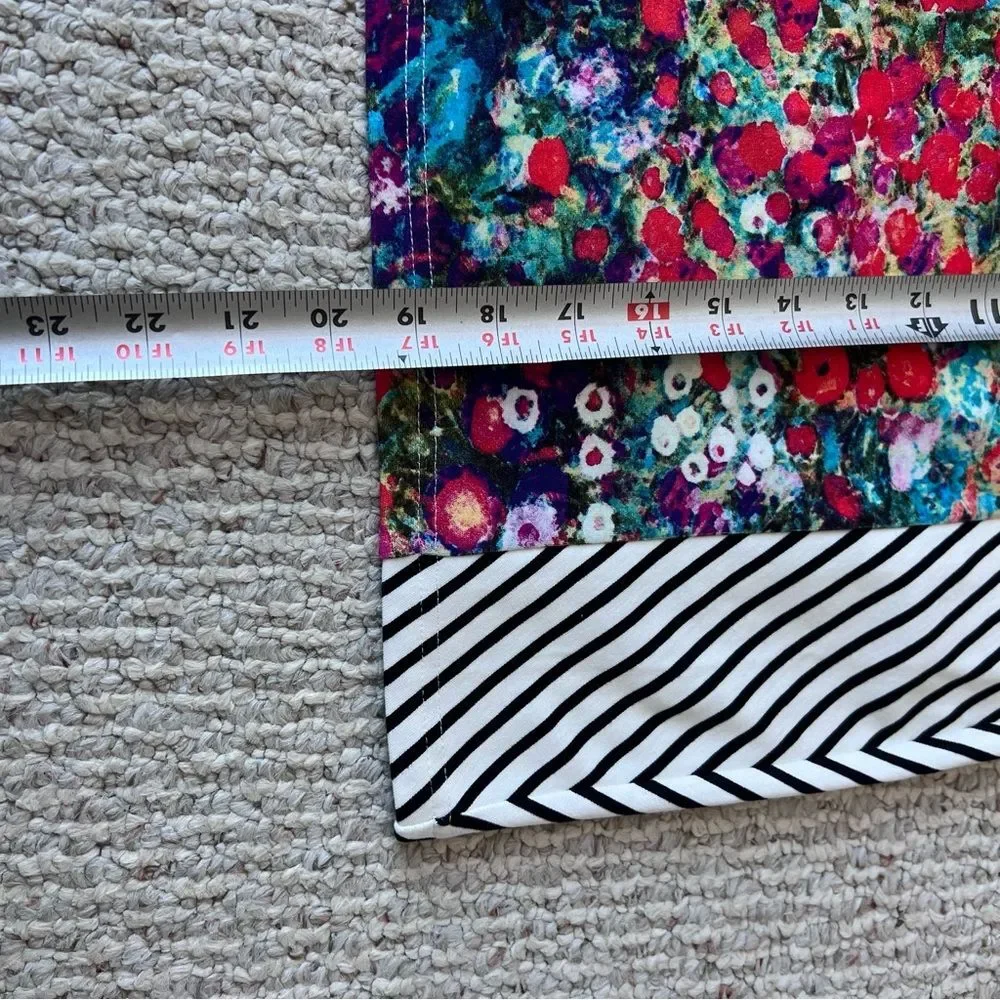 Anthropologie Tabitha Floral Watercolor Striped Pencil Skirt